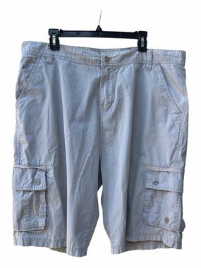 Red Sand Gray 100% Cotton Pockets Casual Comfy Cargo Shorts Men Size 40” Waist
